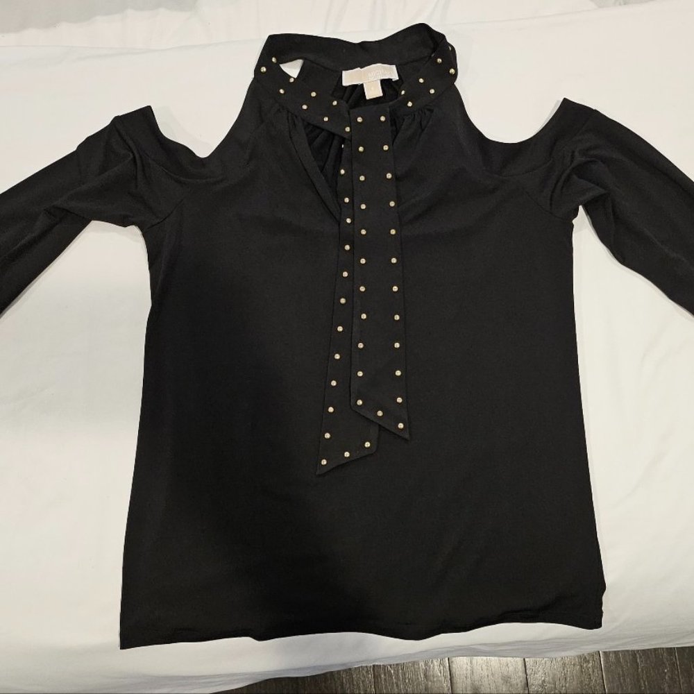 Michael Kors Women Top Off Shoulder Top, Black, Small